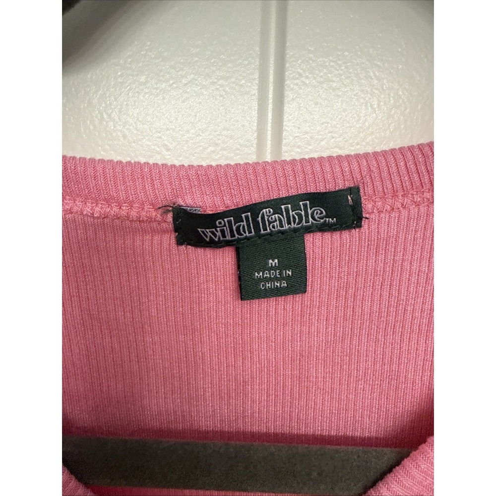 Women's High Neck Tank Top Wild Fable Pink Size Medium Shell Embellishment - Picture 4 of 6